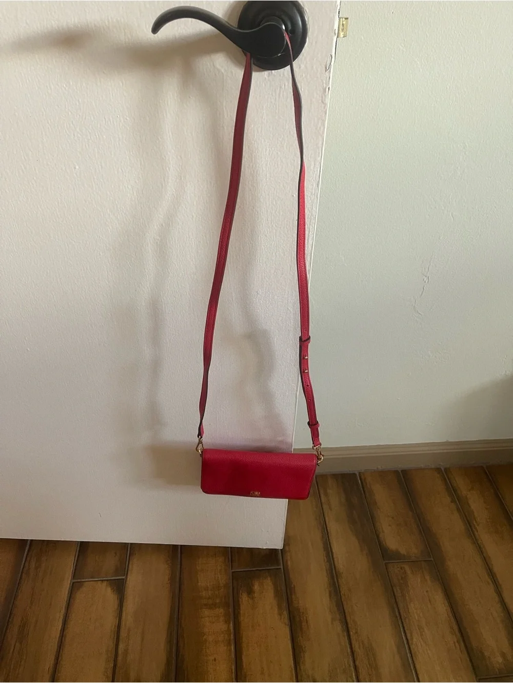 Michael Kors Red Pebbled Leather Convertible Crossbody